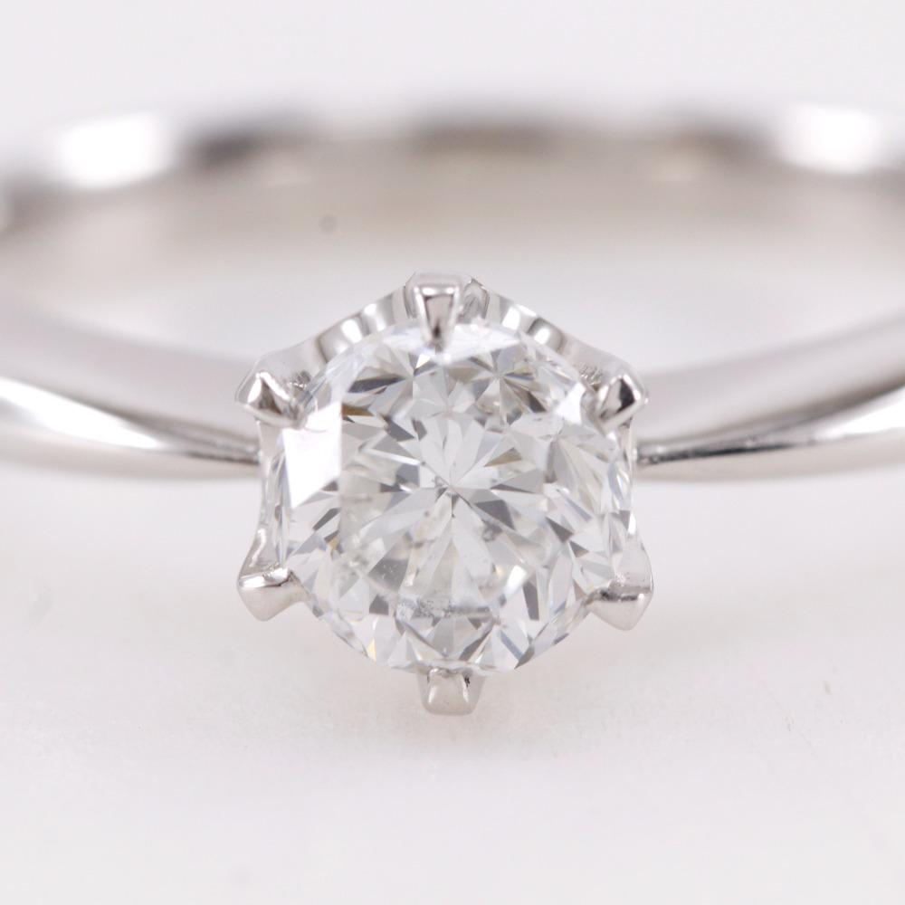 Ring Pt900Platina/diamant #7.4(US-storlek) 5,4g Använt av kvinnor