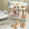Kids Makeup Set Hairdressing Simulation Wooden Beauty Fashion Combs Hair Dryer Pretend Play Barber Makeup Kit Girl Toy