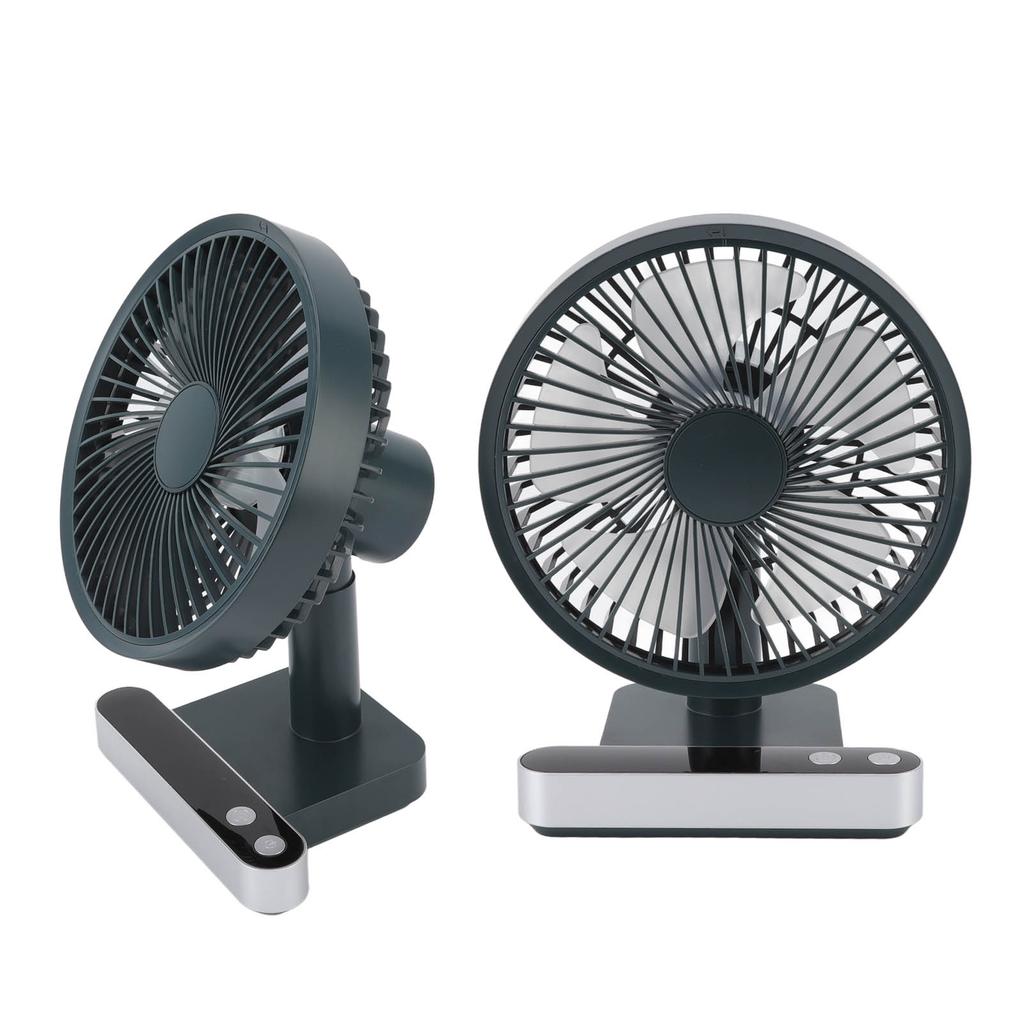 USB Small Desk Fans 4  s Low Noise 180 Degree Automatic Shaking Head Re able 5000mAh Desk Fan with LED Display
