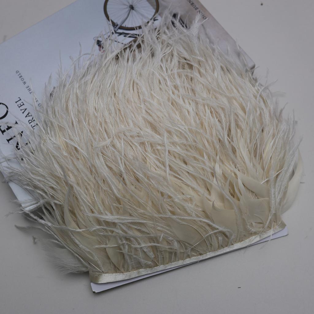 FeatherNew Feather Trim Ostrich Feather Skirt Trim Fabric Tape Fabric Craft DIY Accessories Bag Clothing Decoration Materials 10meters