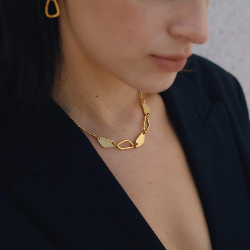 18K Gold Plated Stainless Steel Necklace Minimalist Luxury Chain Sweater Women
