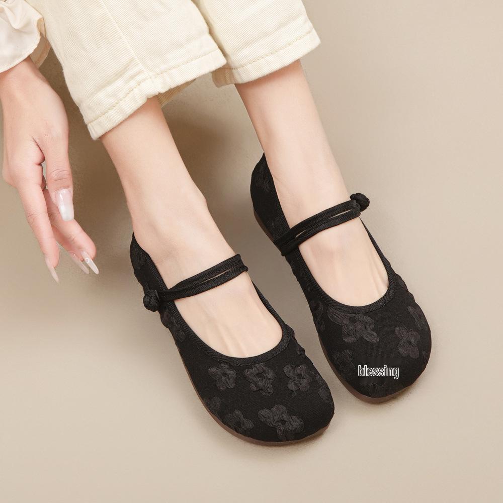 

Яркие женские жаккардовые повседневные туфли Vibrant M8 2025 весна/лето с цветочным дизайном и амортизирующей гелевой подошвой 39 чёрный