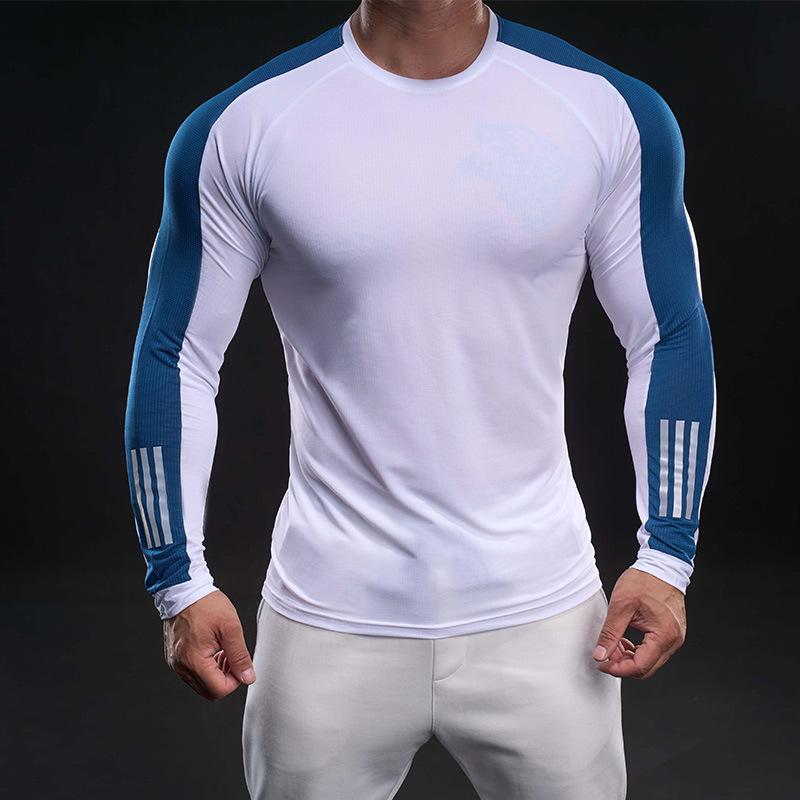 

Нова футболка з довгим рукавом з крижаного шовку Чоловіча Весняна Вулична Спортивна Фітнес Швидкосохнуча Футболка з круглим вирізом та довгим рукавом XXXL