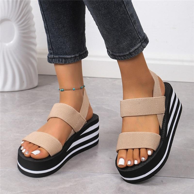 Summer Women's Sandals And Slippers, New Style Outer Wear, Small Increased Wedge-heeled Thick-soled Slippers