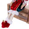 Rot-Grün-Gold Retro Hofnarren sitzende Weihnachtsfigur
