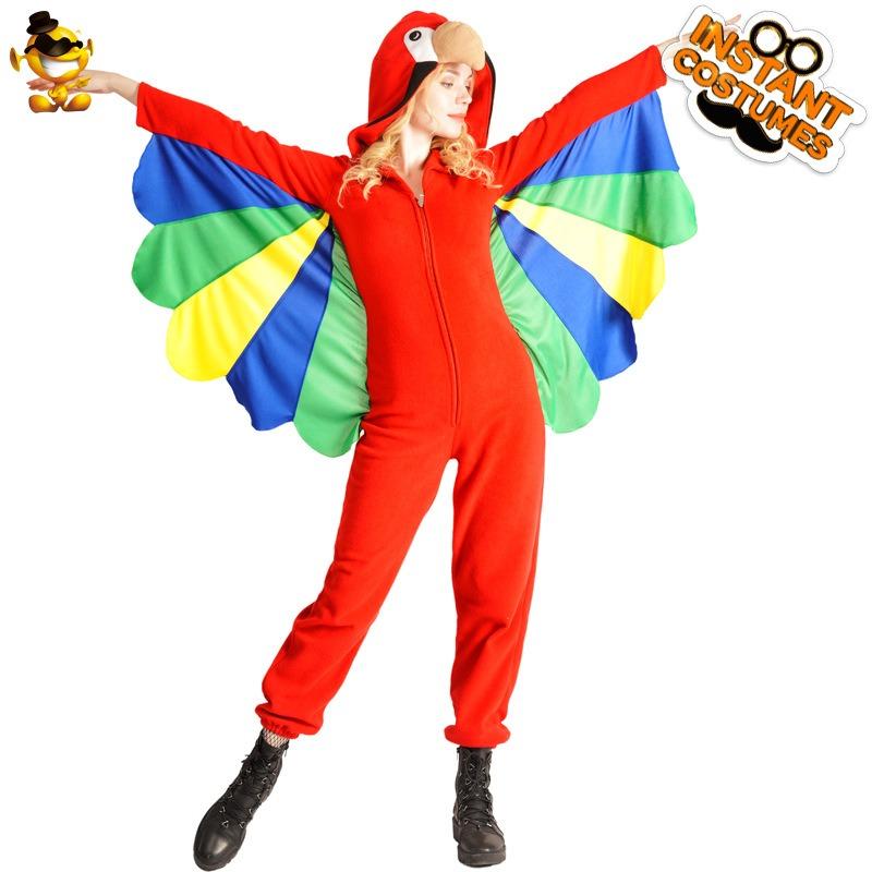 Halloween adult women's funny animal parrot onesie costume cosplay stage parrot prop costume