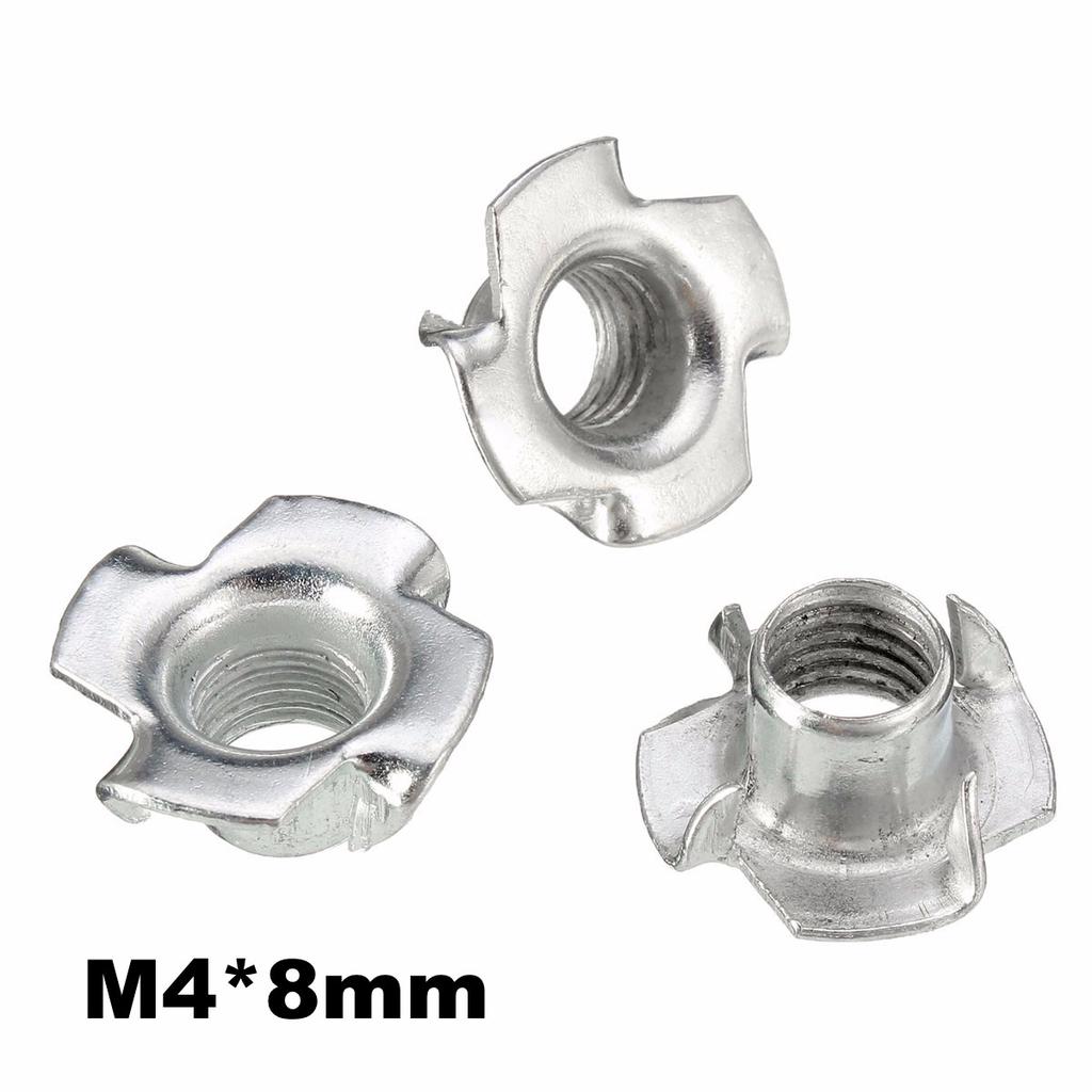 10/20/50 Units M3 M4 M5 M6 M8 M12 Zinc Plated Four Prong Claws Nut