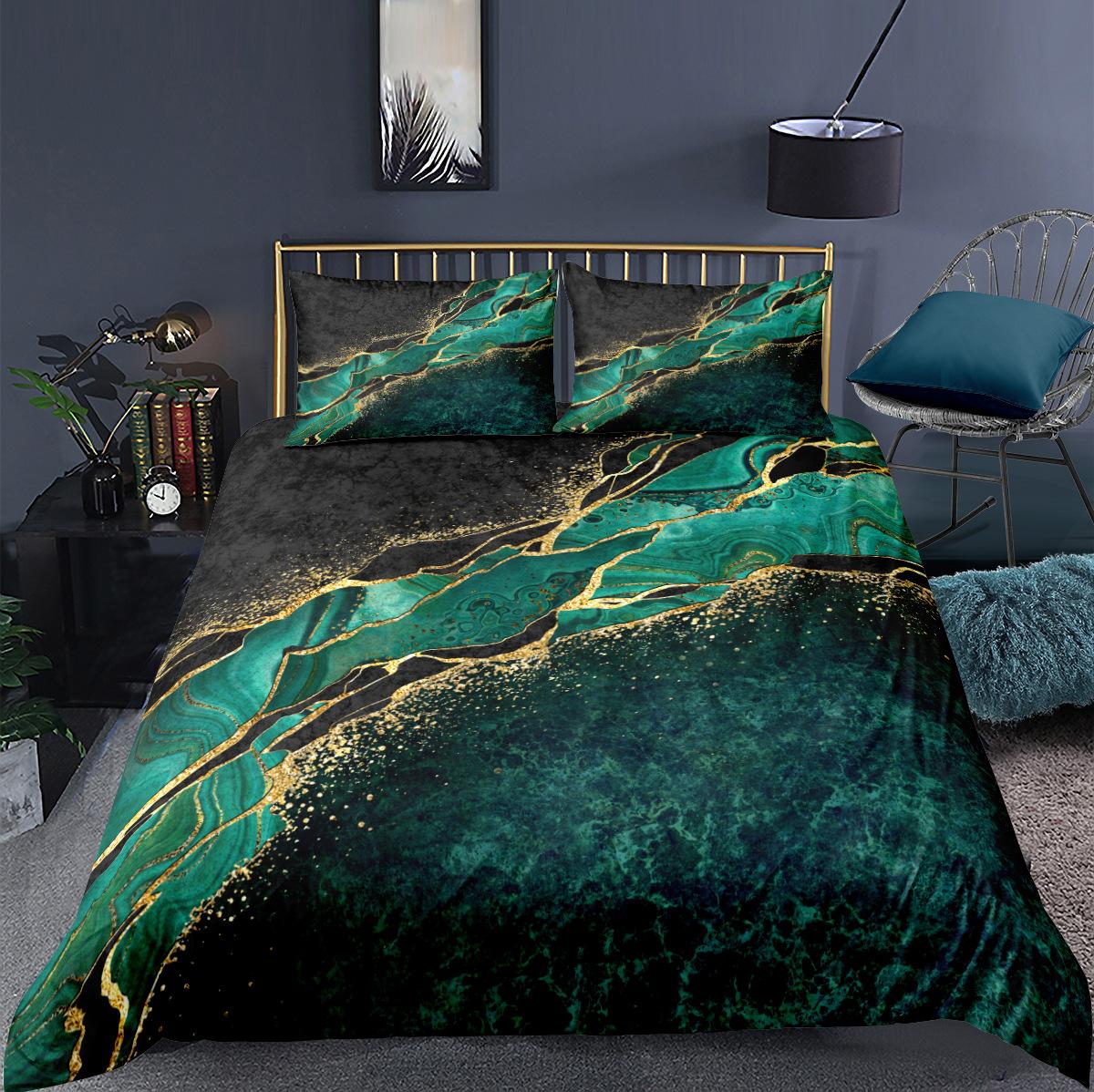 

Marble texture 3D digital printing quilt set three-piece TK bedding 135 * 200cm 50 * 80cm * 1 two-piece set