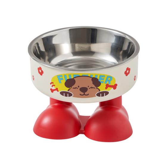 Elevated Pet Bowl Stainless Steel Raised Dog Bowl Reduces Discomfort Cute Cat Bowl with Stable Non-Slip Base for Food Water