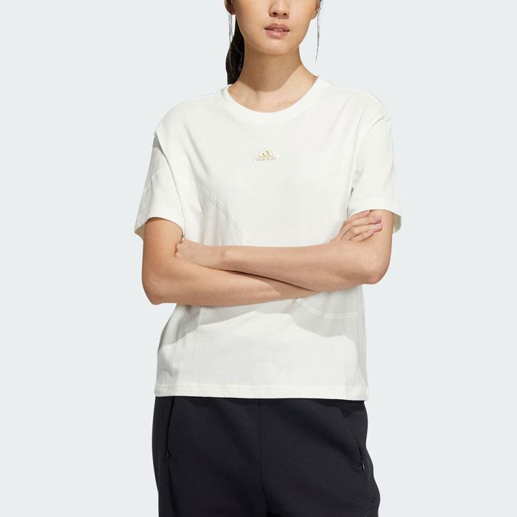 Adidas Year Of The Dragon CNY Series Logo Embroidery T-shirt Women Tops Han-Jade-White IZ3141