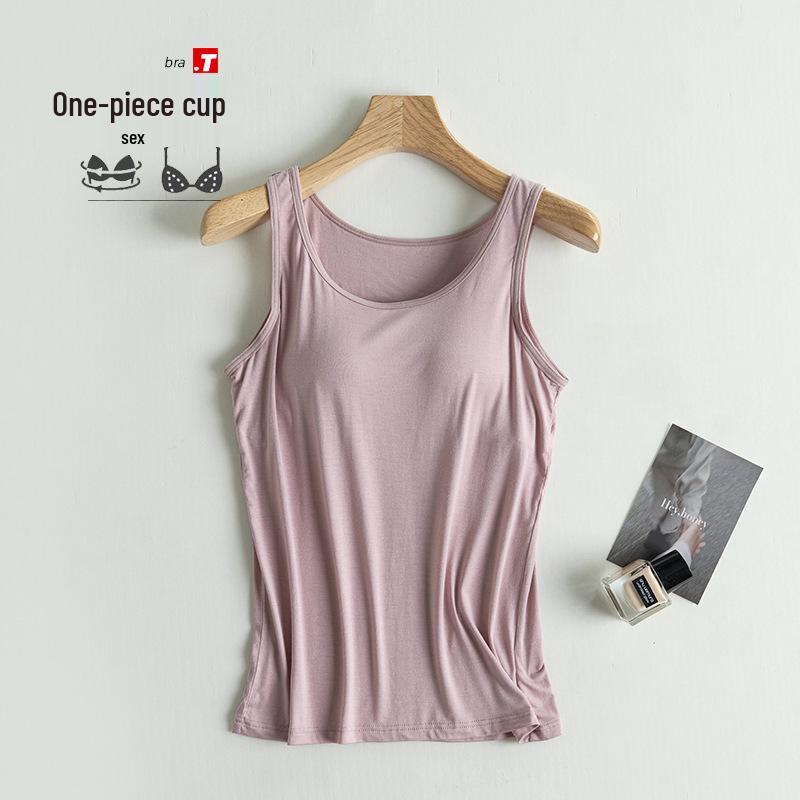 

Женская модальная майка Five Fingers Cup: Майка на бретелях со встроенными нагрудными вкладышами XXL светло-розовый