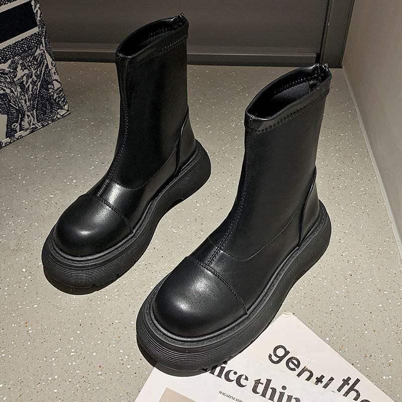 

Женские хлопковые ботинки Мартин большого размера: Осень/Зима 2025 - Ботильоны на толстой подошве, стройнящие щиколотку, больших размеров 41-42 35