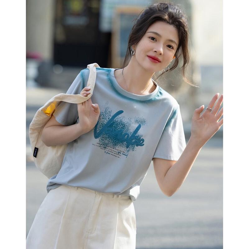 Demana Women's Slimming Letter Print T-Shirt