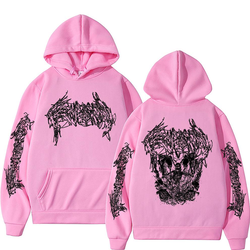 Raper Ken Carson Hip Hop Bluza Oversize Death Mosh Wielki Chaos Grafika Szkieletu Bluzy Męskie Damskie Vintage Bluza