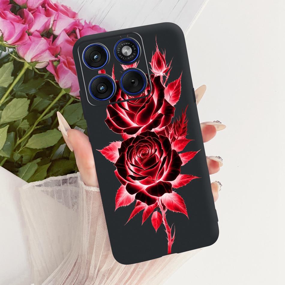 For Motorola Edge 70 Cute Flower Butterfly Cat Painted Case For Motorola Moto X70 Air Edge70 5G Black Silicone Soft Phone Cases
