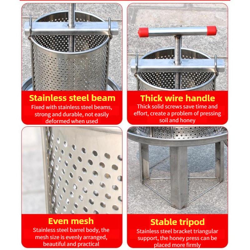 Domowy ze stali nierdzewnej spożywczej prasa do miodu przenośny ekstraktor do miodu mała maszyna do wyciskania miodu