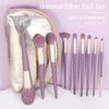 ENZO KEN Purple Makeup Brush Set with Gold Travel Colorful Vegan Eyeshadow Brush Face Contour and Blush Brush Beauty Set with Pro Cosmetic Blend