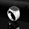 Vnox Men's Stainless Steel Ring with Grey Zircon, CopperColor US Size 7-12 Signet Square Punk Rock Ring, Gift for Party Wedding