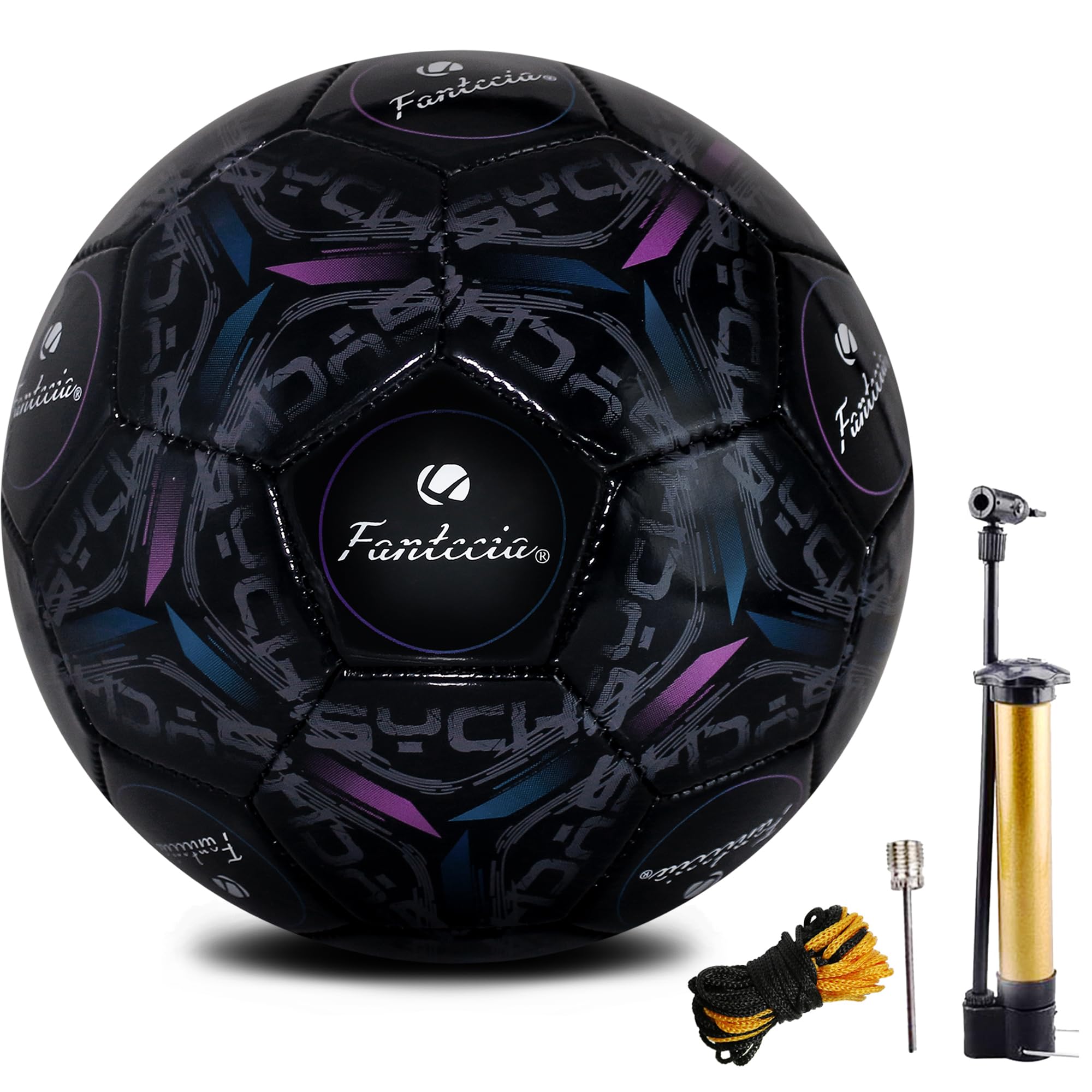 

Фантэсия Размер 5 Футбол Официальный Размер и Вес Кожаный Футбольный Мяч Мяч, чёрный