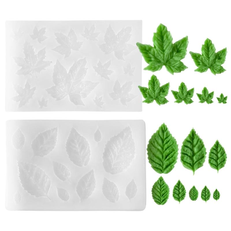 Leaf Silicone Molds Temperature Resistant Silicone Fondant Mould for Crafting Candle Soap Chocolate Cake Baking Tool