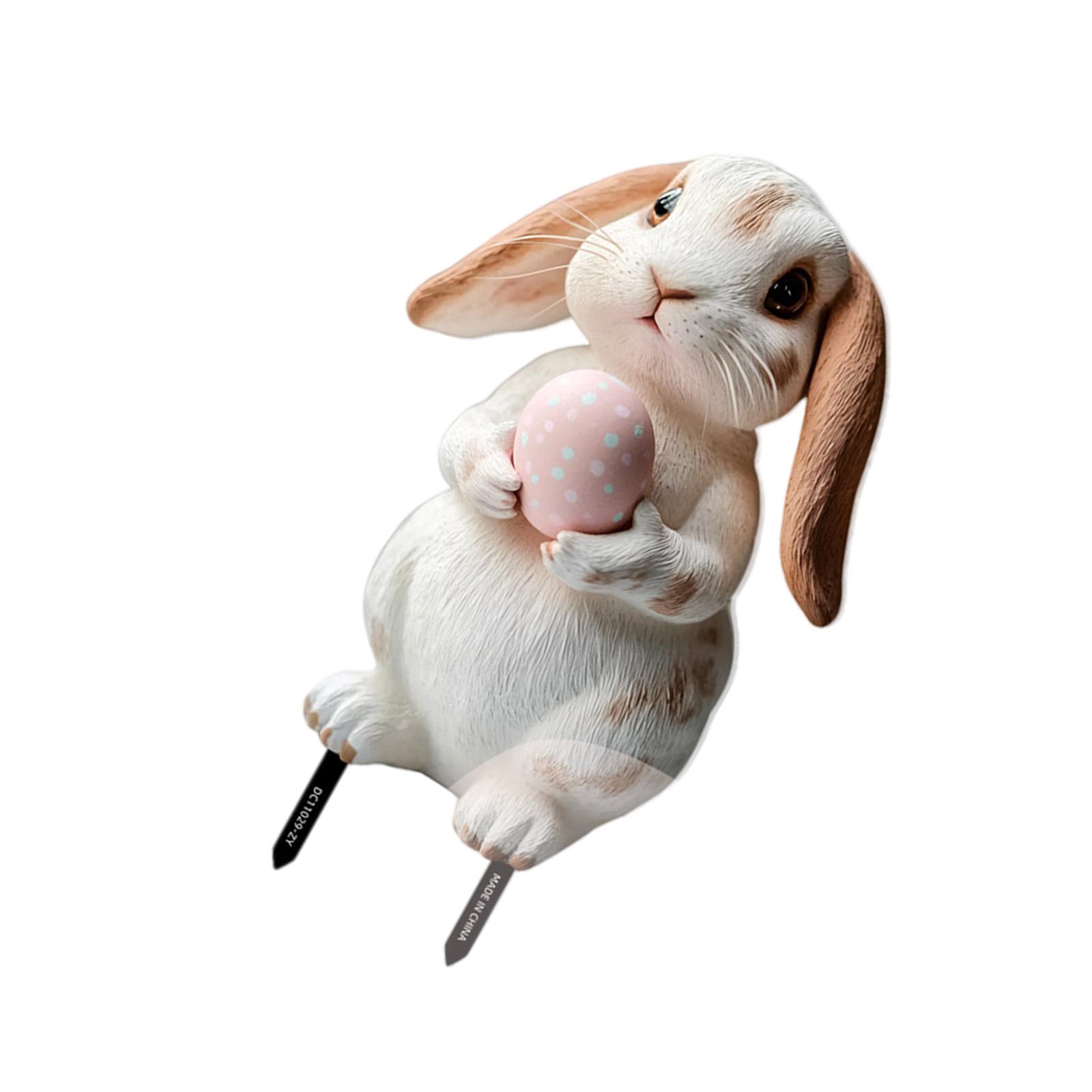 

Креативный садовый колышек в виде кролика и яиц для фестивального уличного украшения, вставка для газона, сезонное украшение для двора, ПВХ-аксессуар