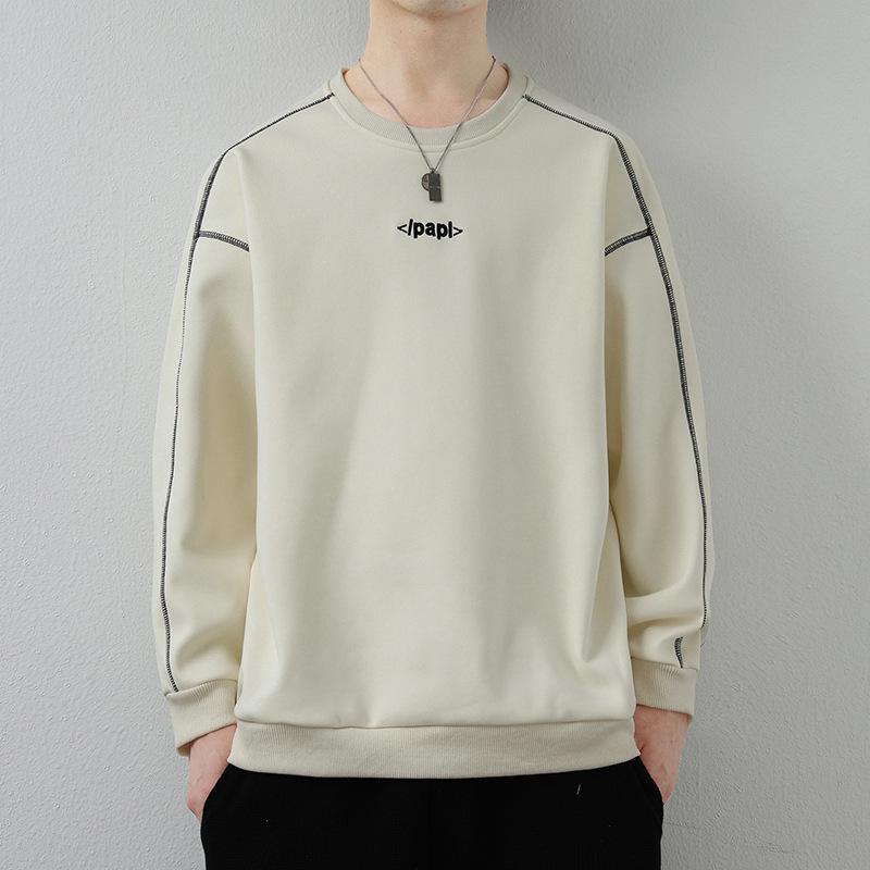 Trendy Brand Round Neck Men'S Sweater Versatile Student Bottoming Shirt Long Sleeve Clothes Spring And Autumn Casual Sweater Men'S