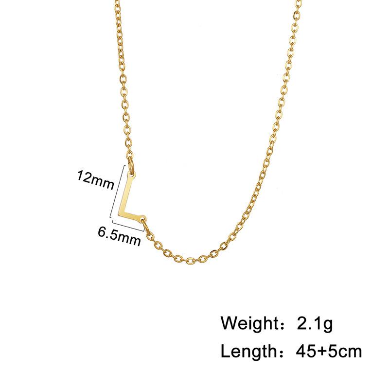 A-Z Letter Choker Necklace Personalized Alphabet Side Pendant Jewelry Gift for Birthday and Fashion Accessories