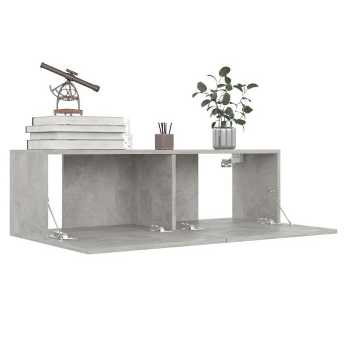 TV Stand - Maison Exclusive - Concrete Grey - Engineered Wood - 100 X 30 X 30 Cm