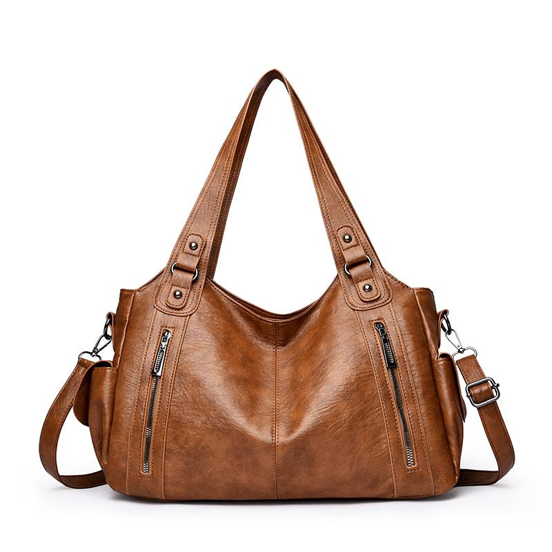 Retro dámská všestranná módní taška tote s nýty – Velkokapacitní kabelka přes jedno rameno, pod paži a crossbody