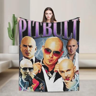 Pitbull Mr. Weltweit Flanelldecke Winter Mr Worldwide Weiche Überwurfdecke Mädchen Jungen Outdoor Neuheit Bettdecke Sofa Bettbezug