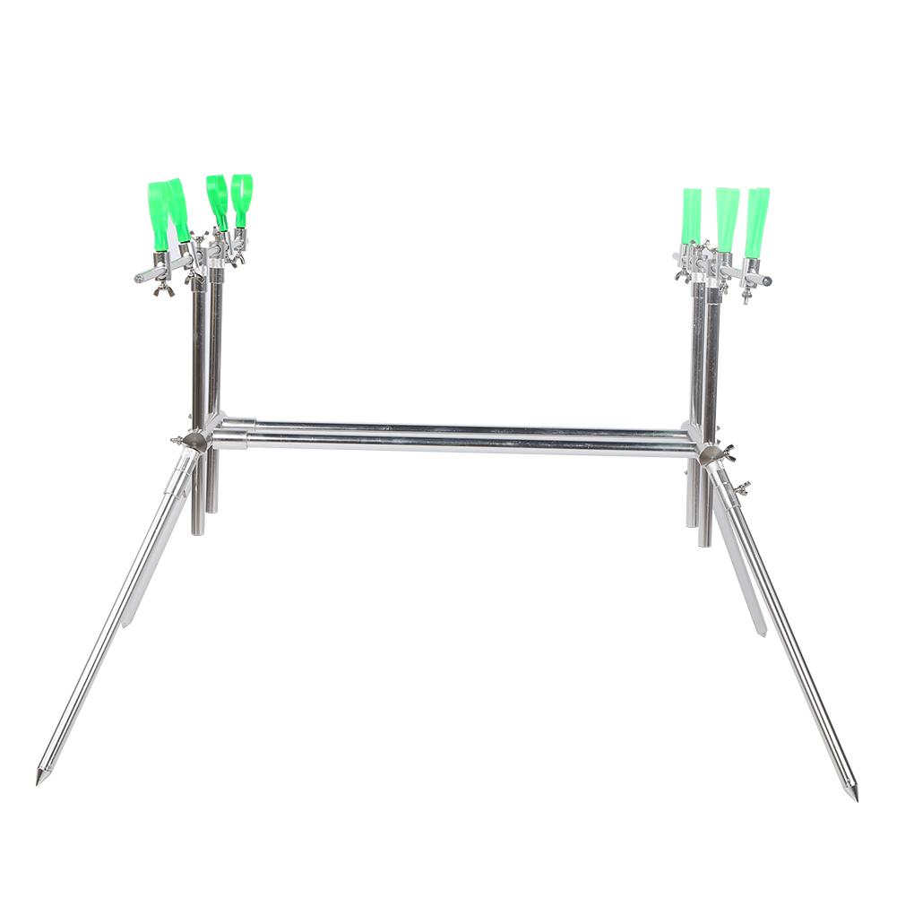 5 Head Aluminum Alloy Fishing Rod Holder Bracket Bite Alarm Telescopic Fish Frame Accessories