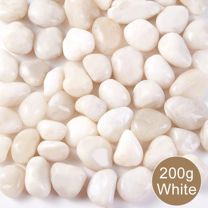 200/400g White High Polished Pebble 2-3cm Size Landscape Materials Natural Decoration Rocks  Garden Bonsai Fish Tank Pebbles ZYF