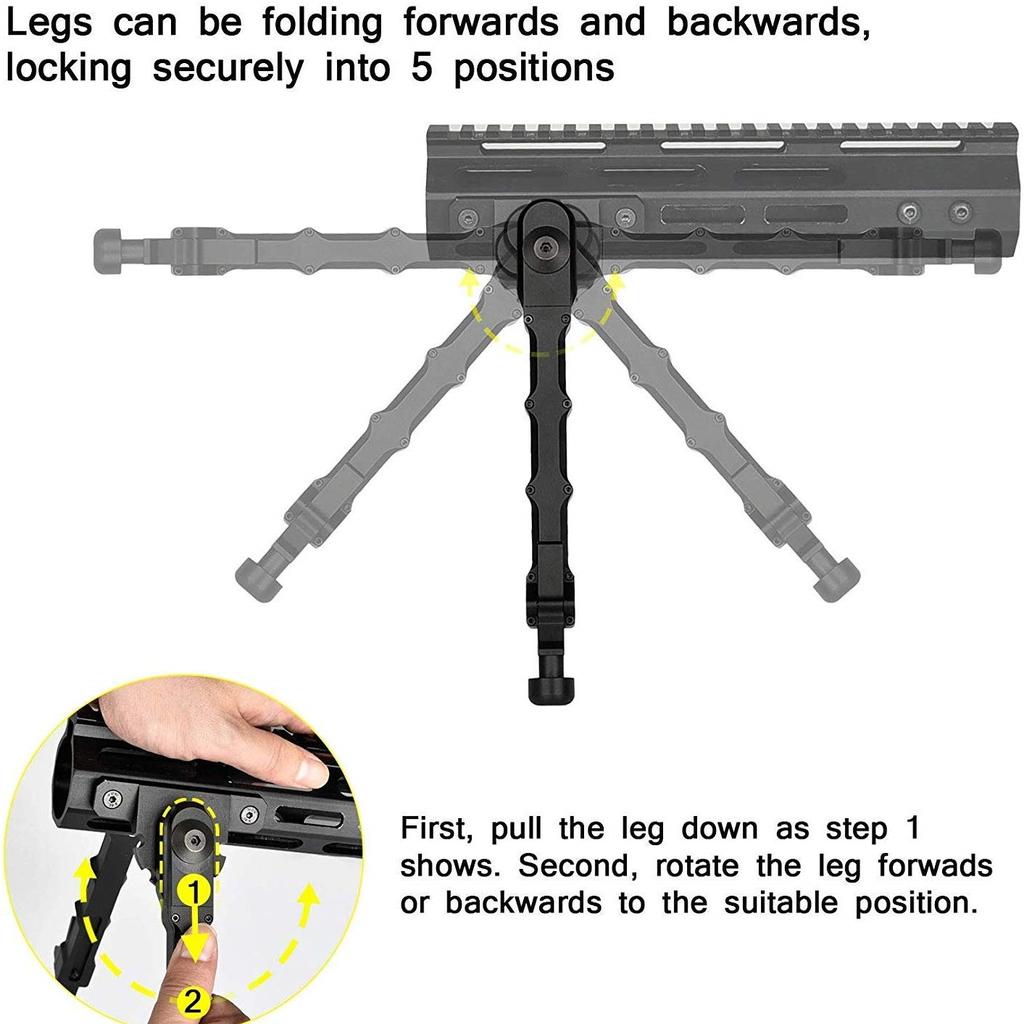 Tactical MLOK Bipod 7.5-9 Inches Bipod for Rifle for Outdoor, Range, Hunting and Shooting