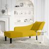 Vidaxl Chaise Longue With Right Armrest, Yellow , Velvety