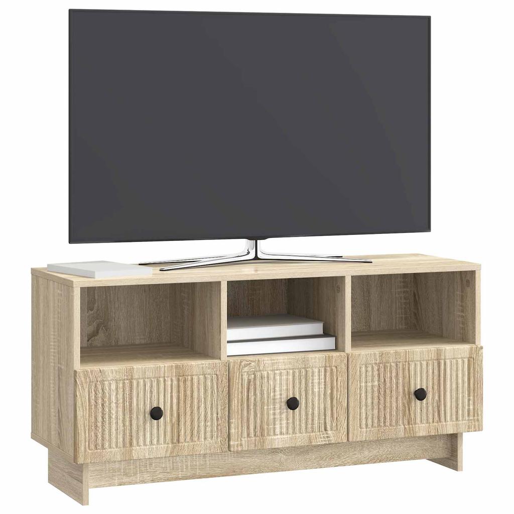 TV Stand in Sonoma Oak Finish 102 x 34.5 x 50 cm Particleboard