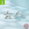 Symphony Stone Inlaid Starfish Stud Earrings S925 Silver Cross-Border Fashion Ear Jewelry