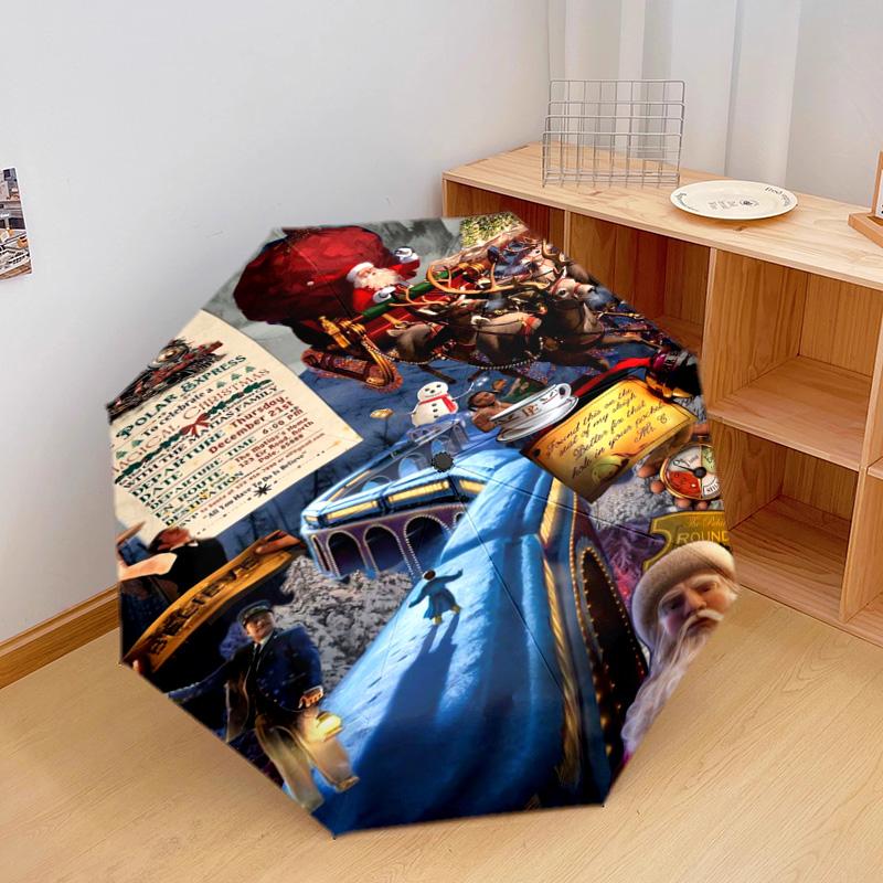 1 PC Automatic Folding Umbrella - Cartoon Pattern, Portable & Foldable Design with 45 Ribs, Christmas Birthday Gifts
