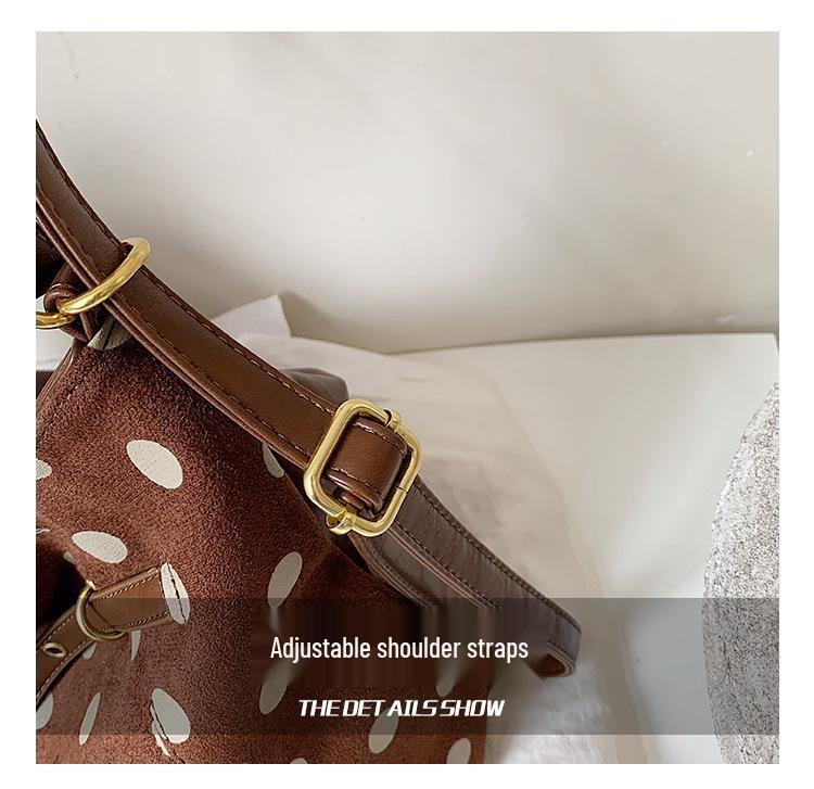 Korean Style Large Capacity Polka Dot Canvas Shoulder Bag for Women