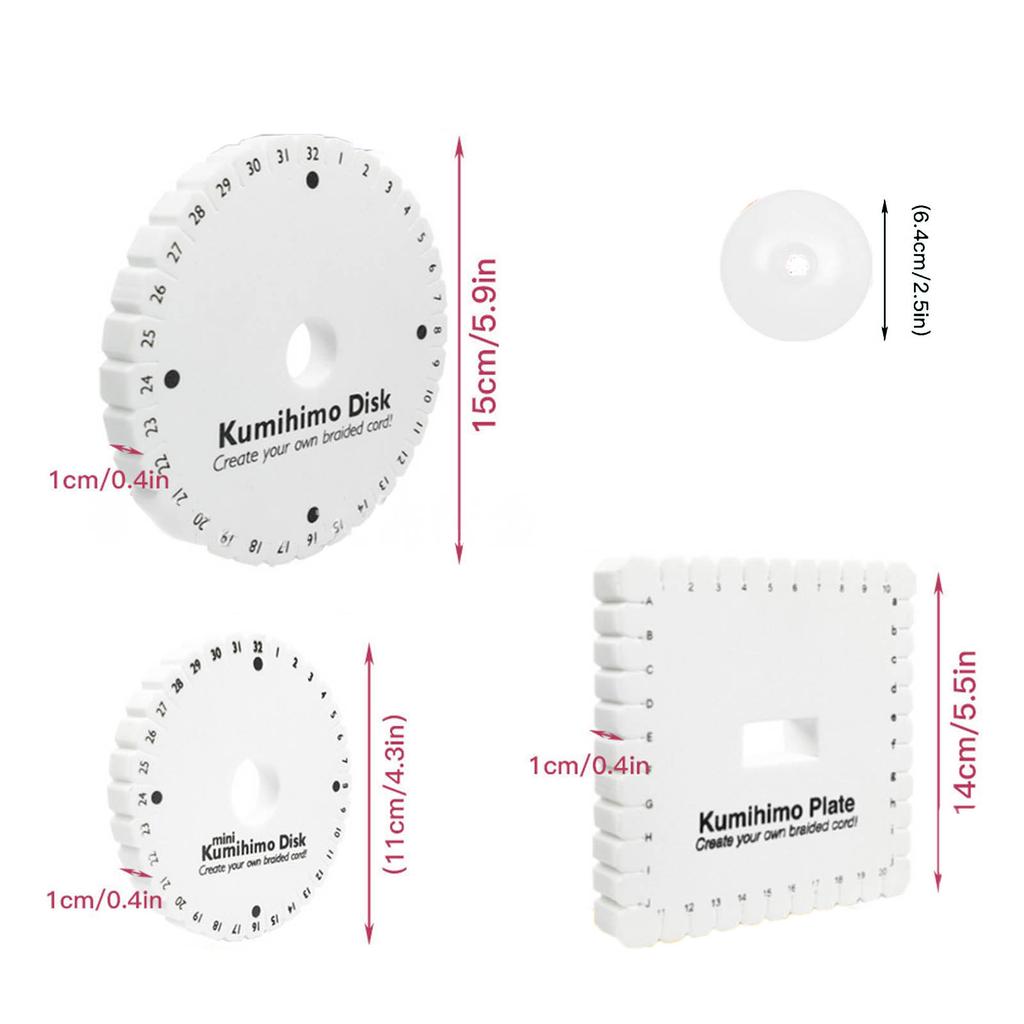 Disco per Treccia Quadrato Rotondo Filo per Perline Kumihimo Disco Piatto per Treccia Stampa Fai da Te Strumenti per Cucito Strumenti per Artigianato