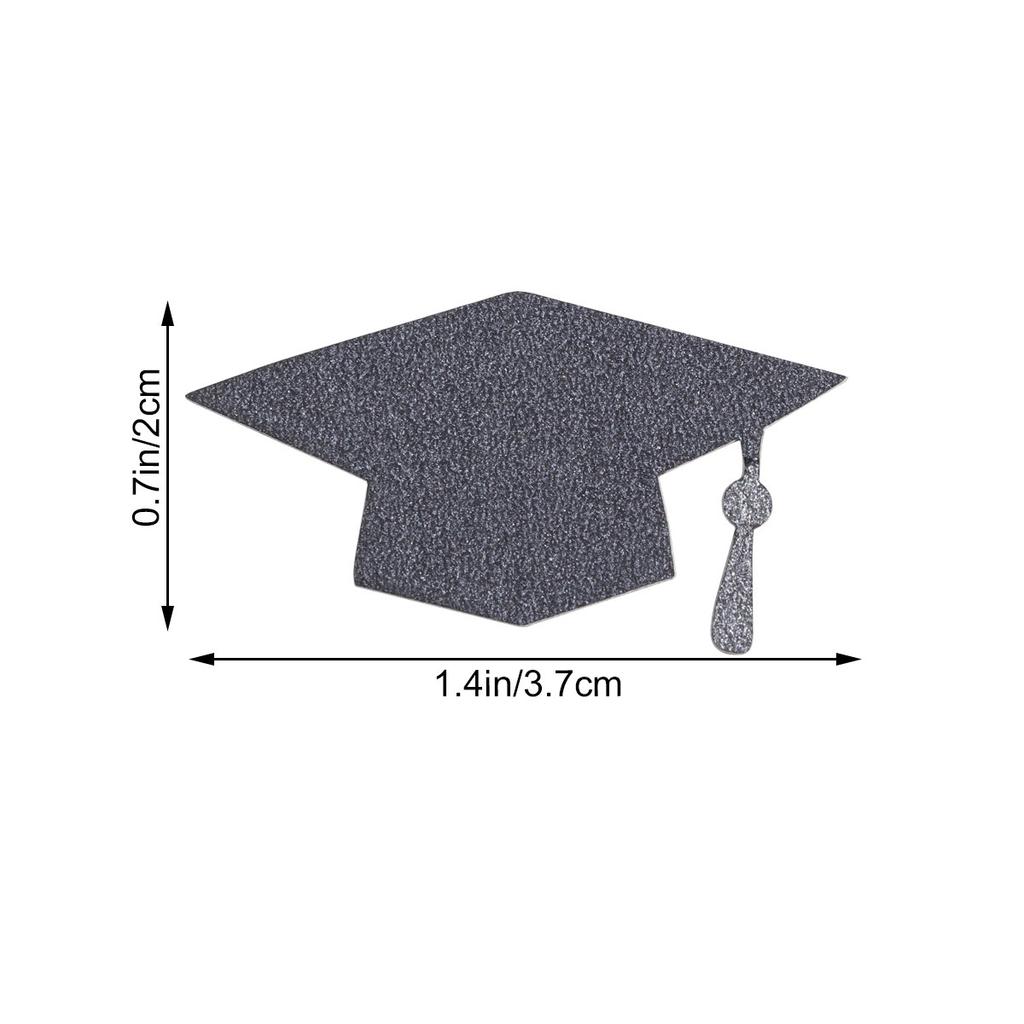 100Pcs Bachelor Cap Shaped Graduation Confetti Creative Double Sided Glitter Confetti for Party Decor Dessert Table Celebration