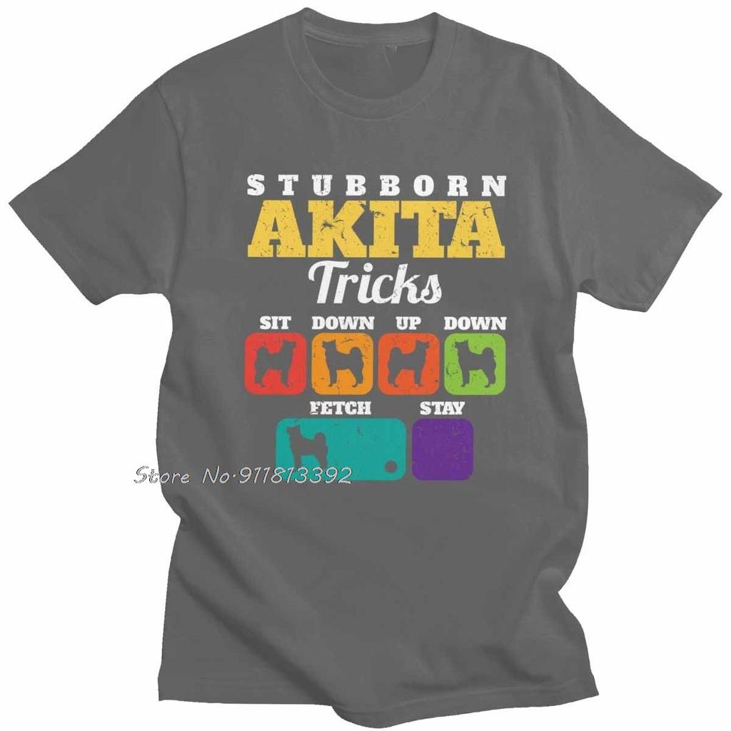 Personality Mens Akita Stubborn Akita Tricks Retro Oversized Premium Tshirt Aesthetic Leisure Dog Lover T Shirt Men Tshirt