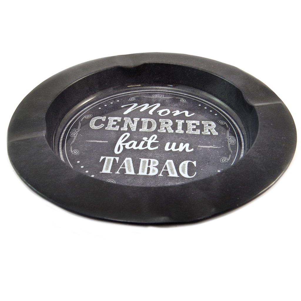 Les Trésors De Lily [P3545] - Cendrier métal 'Messages' noir (mon cendrier fait un tabac)