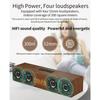 Wooden Soundbar Bluetooth Speaker Music Acoustic System 40W HIFI Stereo Music Surround LED Display Outdoor Speaker With FM Radio