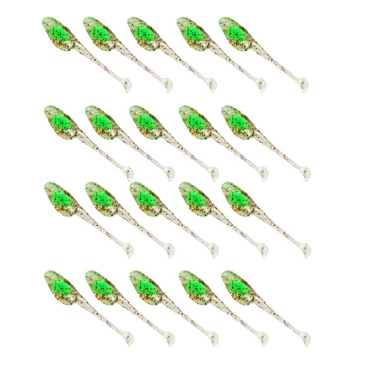 20Pcs Paddle Tail Swimbaits 5cm 1.2g Artificial Baits T Tail Swim Baits for Saltwater Soft Fishing Lures