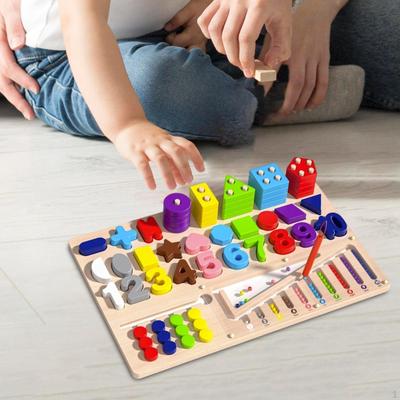 Holzformensortierer Pädagogisches Stapel- und Sortierbrett für Kinder Mädchen
