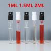 Wholesale 50/100PCS 1ML 2ML Portable Mini Perfume Bottle Glass Empty Bottle Cosmetics Spray Bottle Nebulizer Cosmetic Bottle