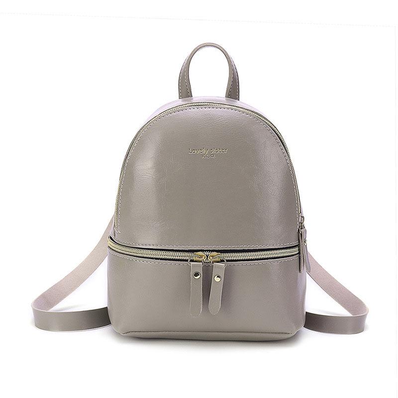 Style Women's Backpack Casual Student Mini Leather Solid Backpack Schoolbag Girls Gift Shoulder Bag