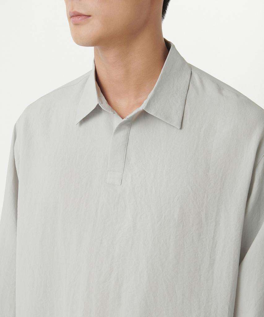 MUSINSA STANDARD Relaxed Linen-Like Tunic Shirt [Light Warm Grey]