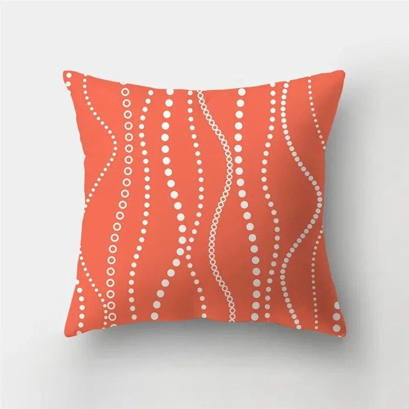 Nordic fashion geometric plant orange red pillowcase 45X45cm living room sofa cushion cover bedroom home decoration