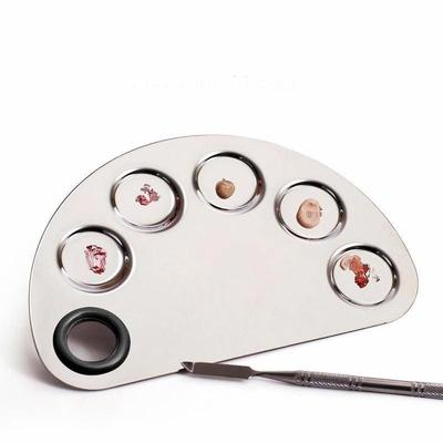 Παλέτα από Ανοξείδωτο Ατσάλι Χρώματα Ακουαρέλας Παλέτα Μακιγιάζ Προσώπου Σπάτουλα Ανάμειξη Χρωμάτων Πινέλα Λαδομπογιές Παλέτα LS